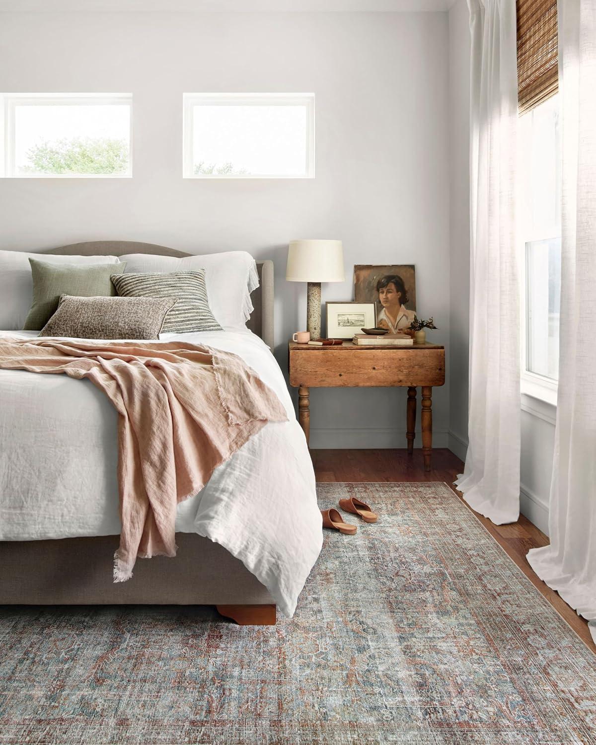 Chris Loves Julia x Loloi Jules Oriental Lagoon/Brick Area Rug