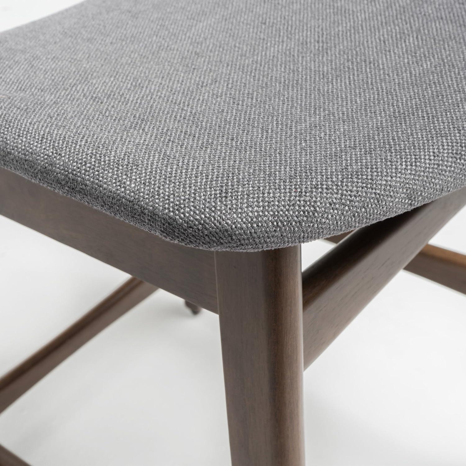 Christopher Knight Home Set of 2 24" Gavin Counter Height Barstool Dark Gray : Upholstered, Rubberwood Legs