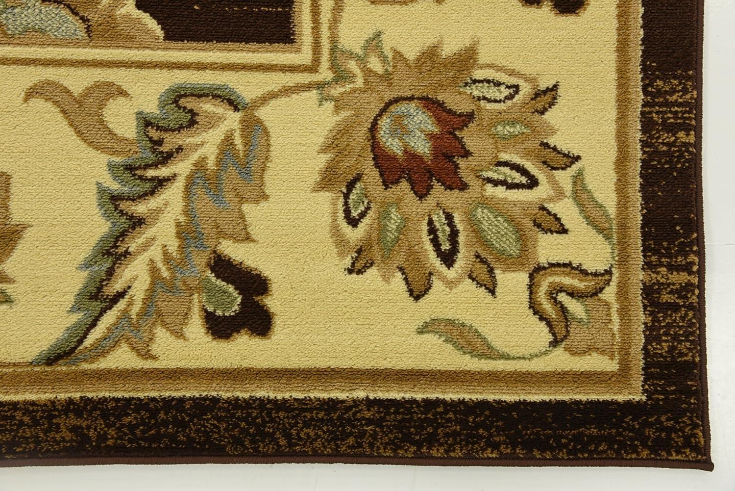 Unique Loom Voyage Collection Traditional Oriental Classic Intricate Floral Design Area Rug (2' 2 x 3' 0 Rectangular, Brown/Gold)