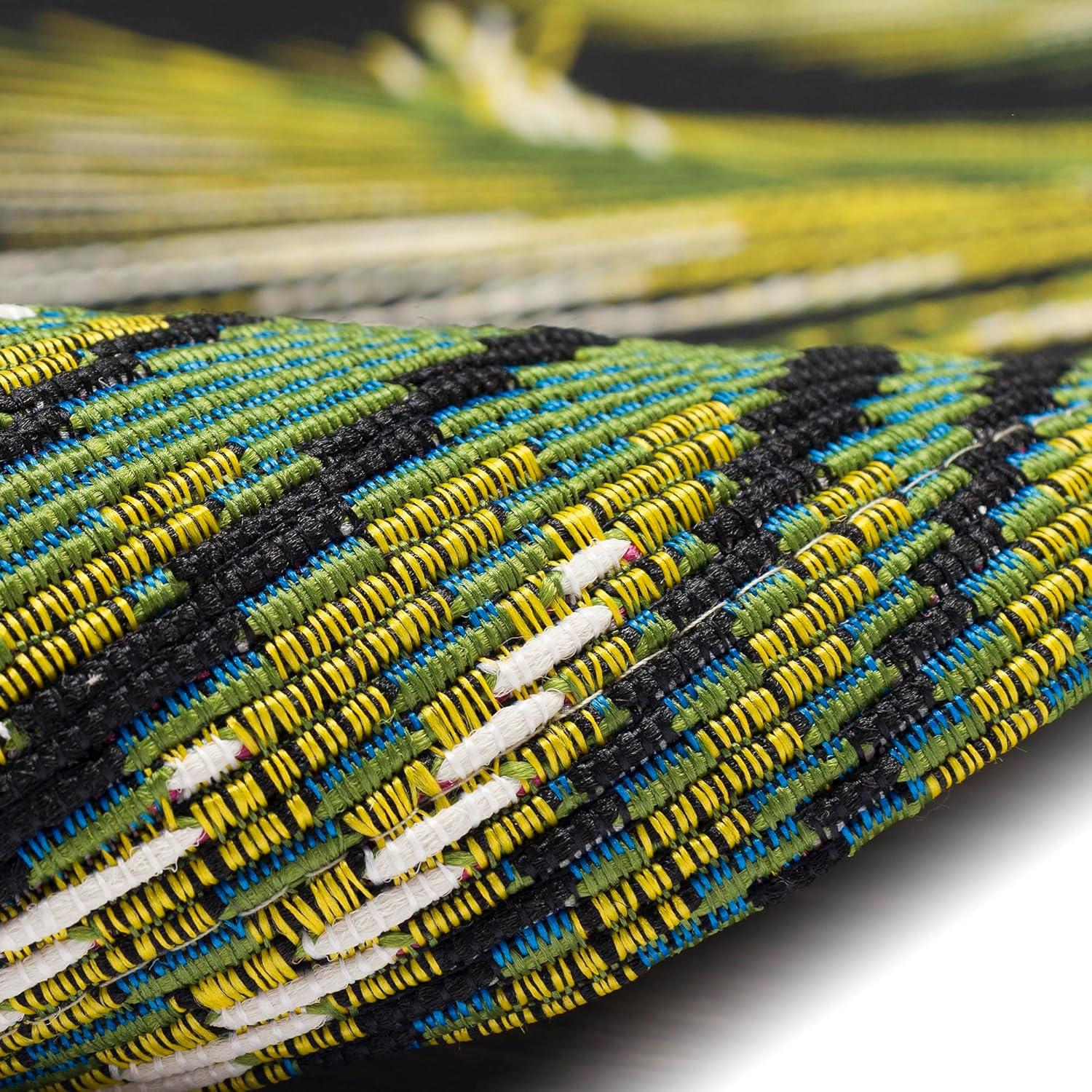 Liora Manne Marina Palm Border Indoor/Outdoor Rug Black 8'10" x 11'9"