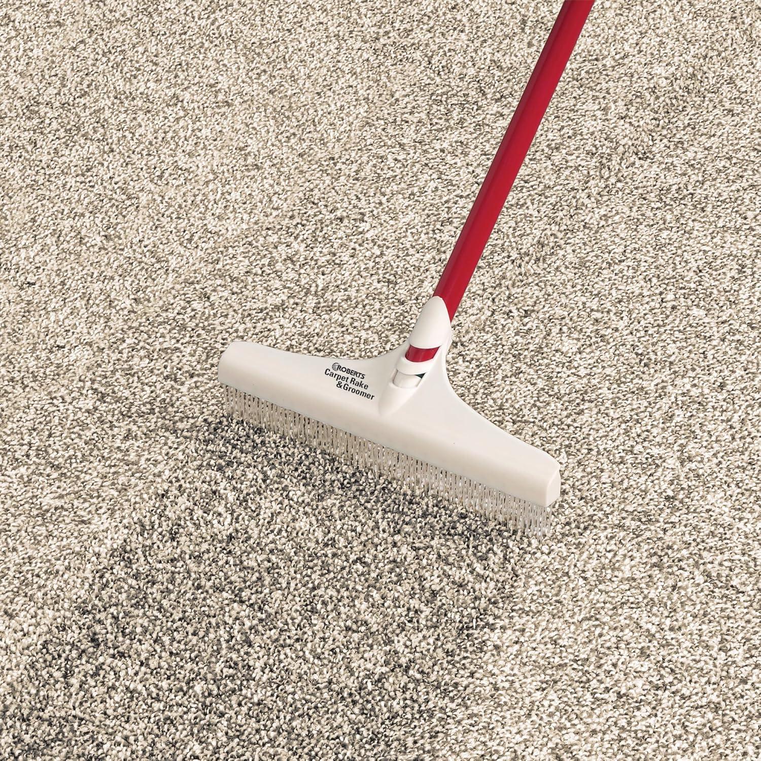 ROBERTS 12" Carpet Rake and Groomer with 51" Handle