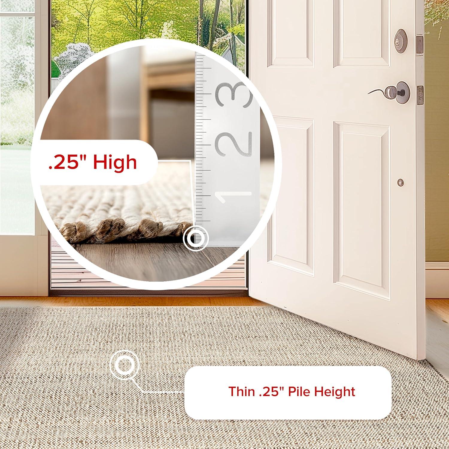 Nuloom 2x10 Elfriede Jute & Cotton Hand Woven Indoor Area Rug, Natural, Solid Rustic Farmhouse Style Natural Fiber Bedroom, Living Room,