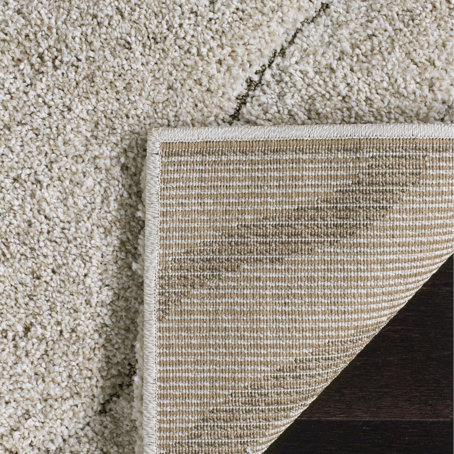 Florida Shag SG472 Power Loomed Indoor Area Rug - Cream/Blue - 8'x10' - Safavieh