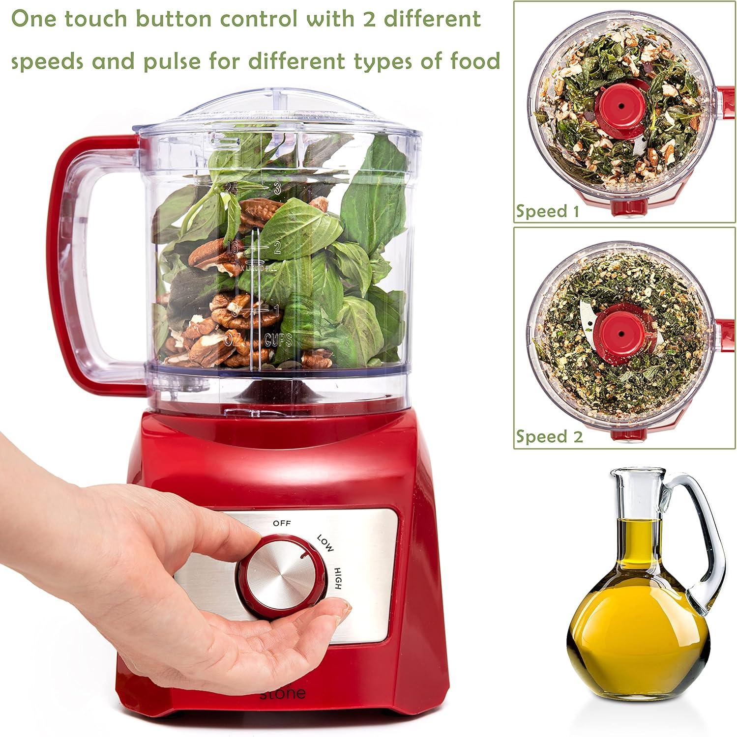 Moss & Stone 8-Cup Black Food Processor, Electric Chopper & Grinder, 500W