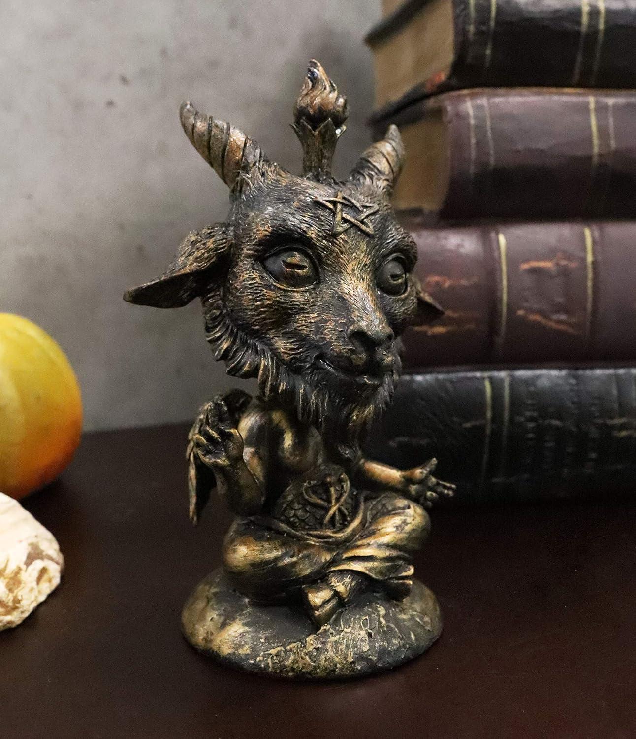 Ebros Whimsical Sabbatic Goat of Mendes Samael Lilith Baphomet Bobblehead Figurine LaVeyan Baphomet Worship The Caduceus Symbol Bobble Heads