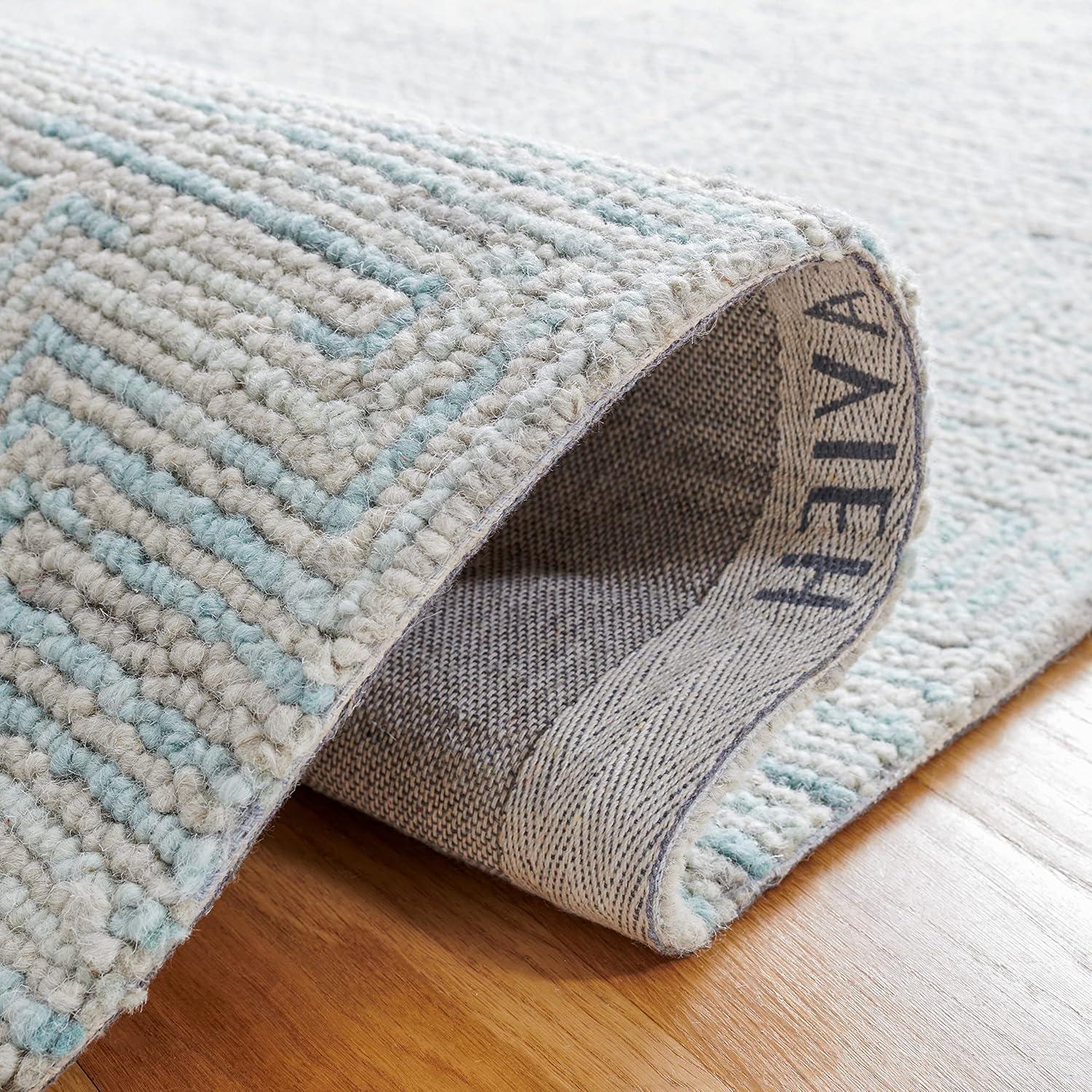Ikat IKT101 Hand Tufted Area Rug - Teal/Grey - 3'x5' - Safavieh.