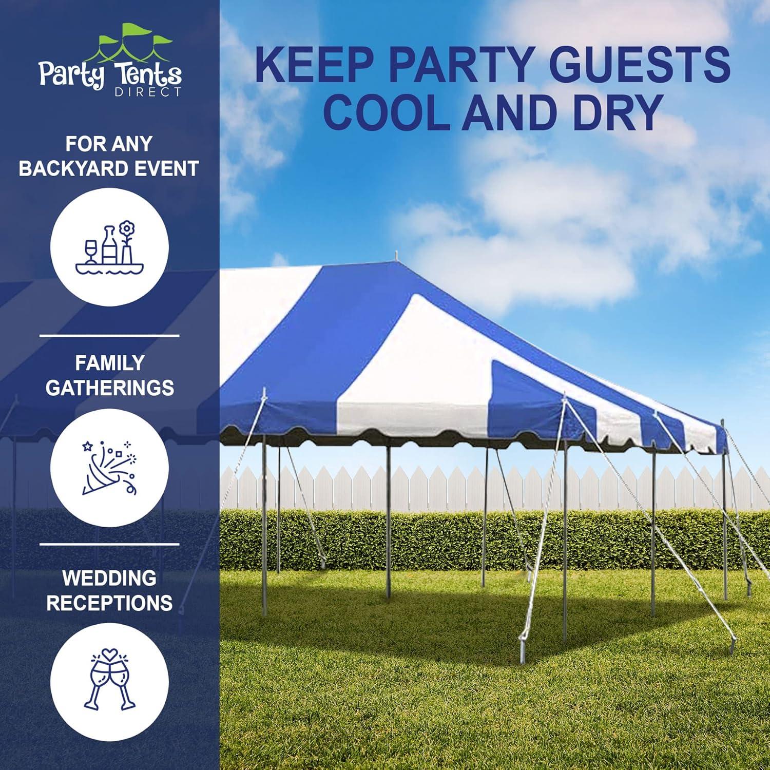 Party Tents Direct 20' x 20' Weekender Pole Party Tent with Sidewalls, Red
