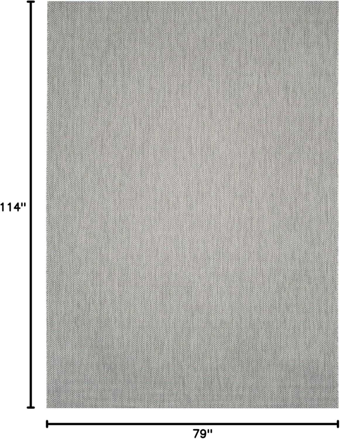 Courtyard CY8022 Power Loomed Indoor and Outdoor Area Rug - Grey/Navy - 6'7"x9'6" - Safavieh