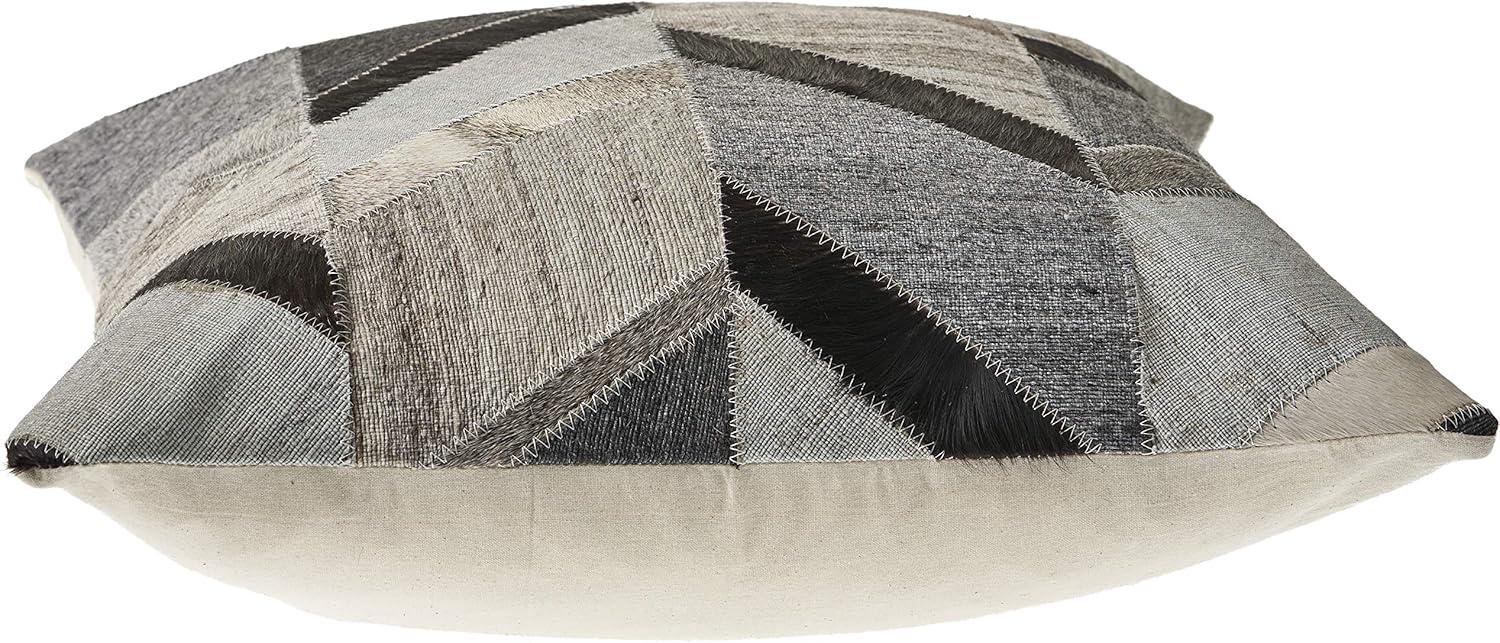 Gray and Brown Chevron Faux Leather Throw Pillow Set