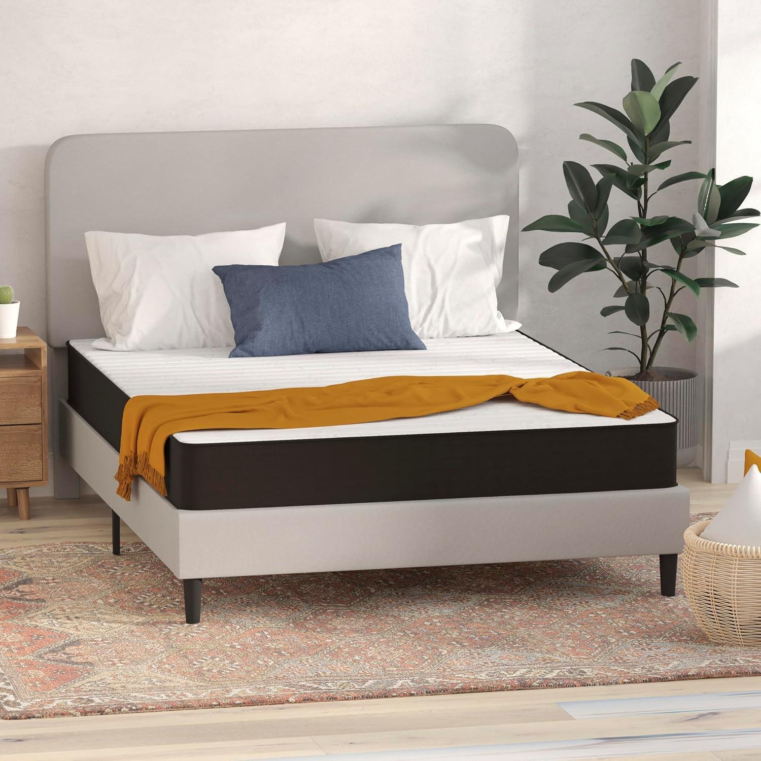 Flash Furniture Capri Comfortable Sleep 8 Inch CertiPUR-US Certified Foam and Innerspring Hybrid Mattress, Queen Mattress in a Box