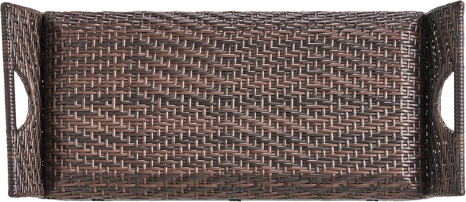Wing Wicker Patio Storage Bench - Multi Brown - Christopher Knight Home: Iron Frame, Water & UV Resistant, Seats 2