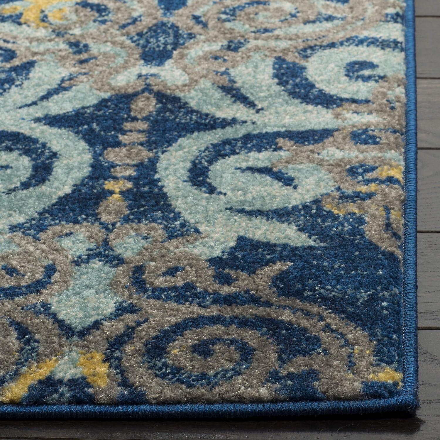 Evoke EVK230 Power Loomed Indoor Area Rug - Royal/Light Blue - 8'x10' - Safavieh