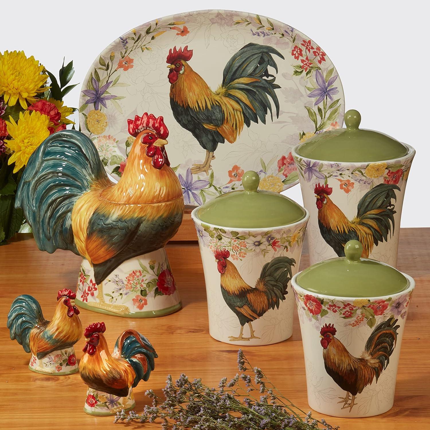 Certified International Floral Rooster Pitcher