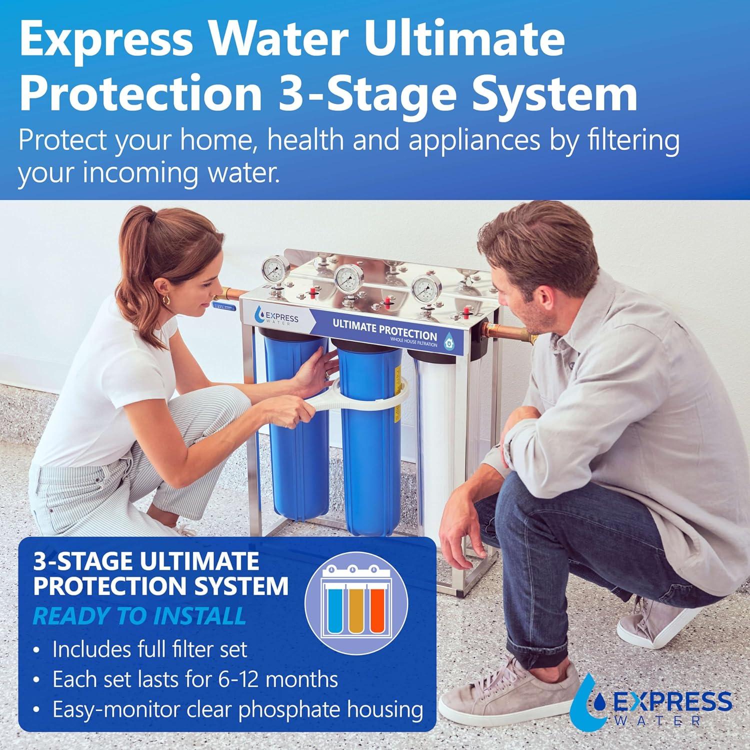 Express Water Heavy Metal and Anti-Scale 3-Stage Whole House Water Filter