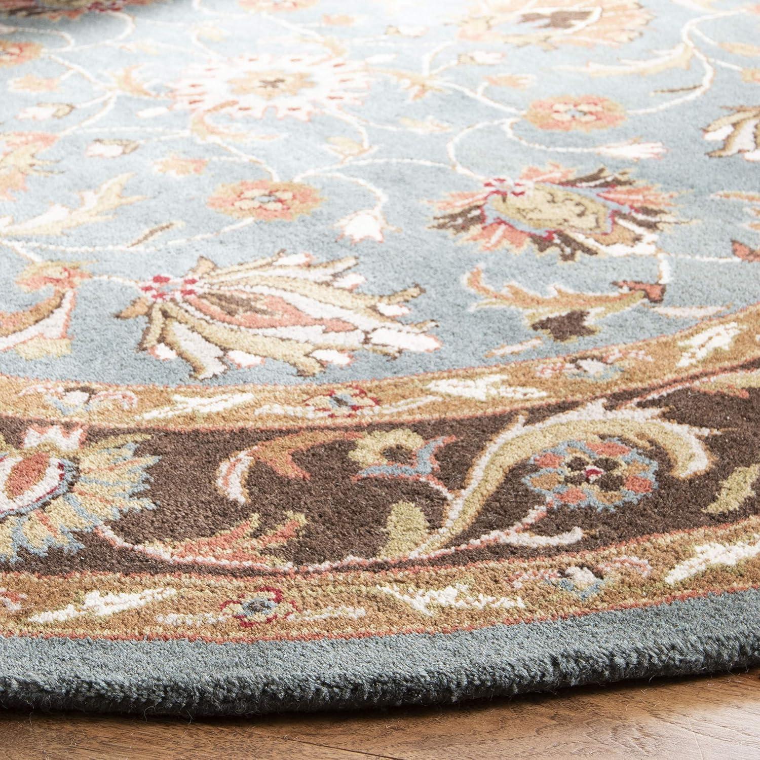 Heritage HG812 Hand Tufted Accent Rug - Blue/Brown - 3'6" Round - Safavieh.