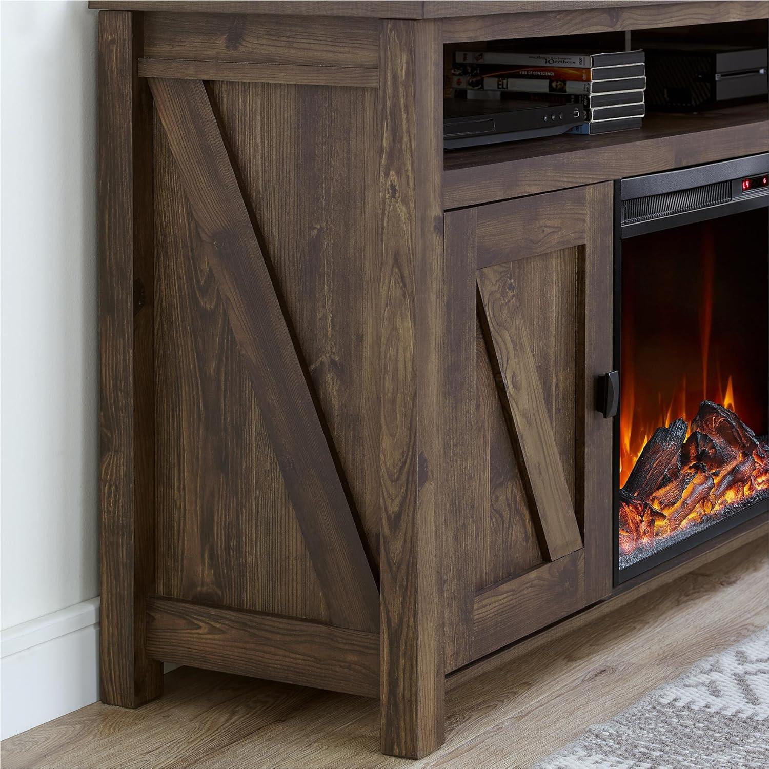 Ameriwood Home Farmington Electric Fireplace Console for TVs up to 60", Rustic