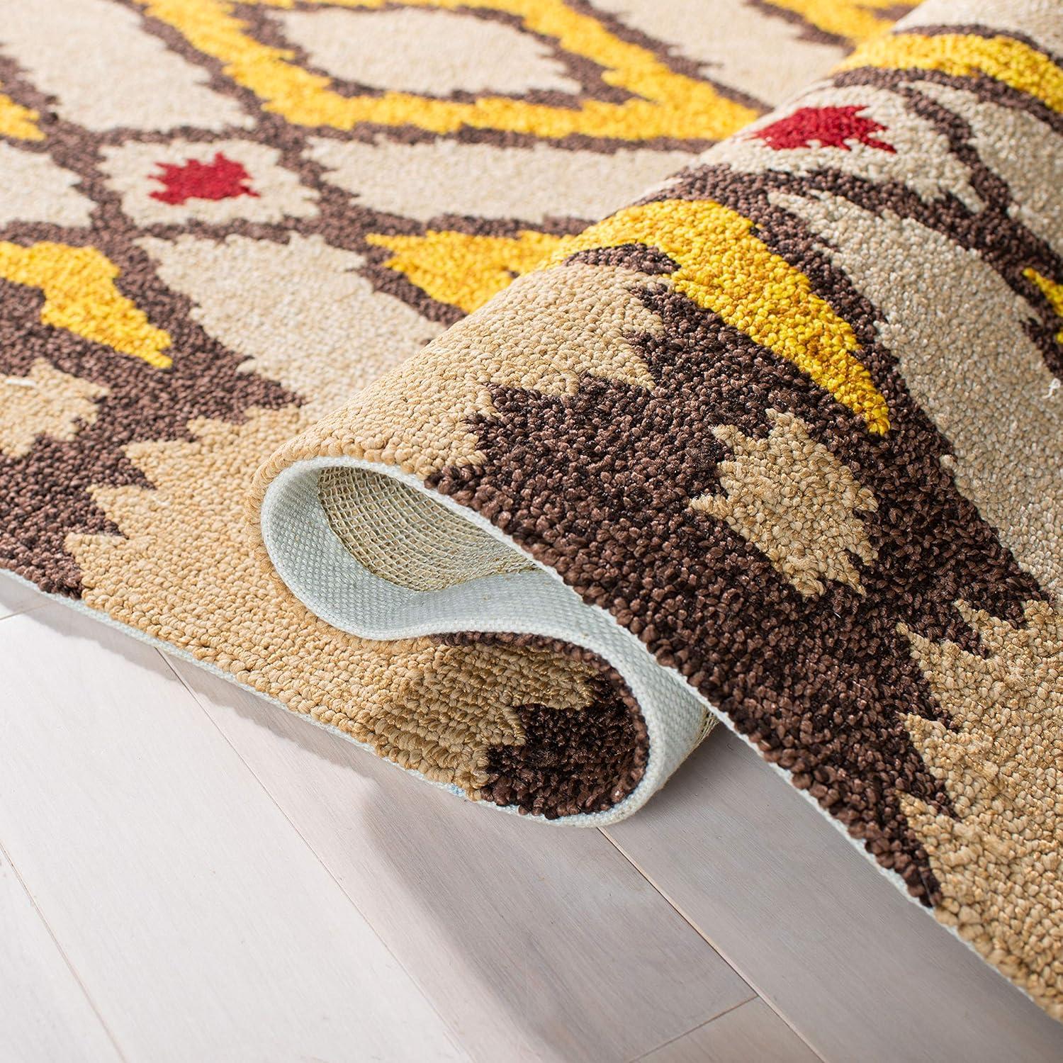SAFAVIEH Four Seasons Isidora Bordered Area Rug, Beige/Yellow, 2'6" x 4'
