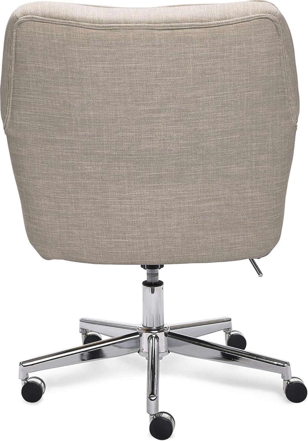Serta Ashland Modern Office Chair, Mid-Back, Quality Memory Foam Cushion, Metal Base Chrome Finish