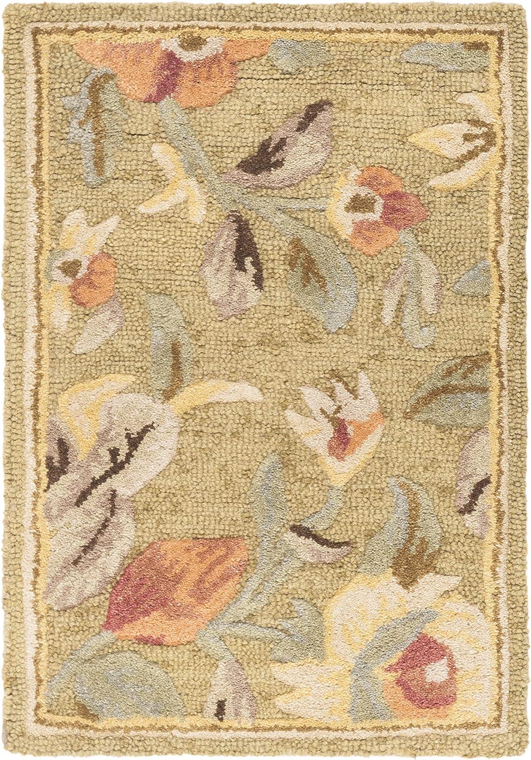 Blossom BLM785 Hand Hooked Accent Rug - Green/Multi - 2'x3' - Safavieh.