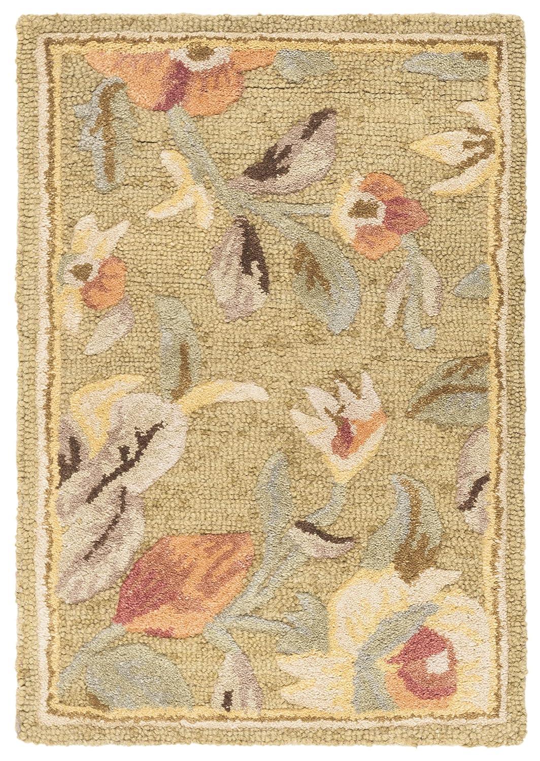 Blossom BLM785 Hand Hooked Accent Rug - Green/Multi - 2'x3' - Safavieh.