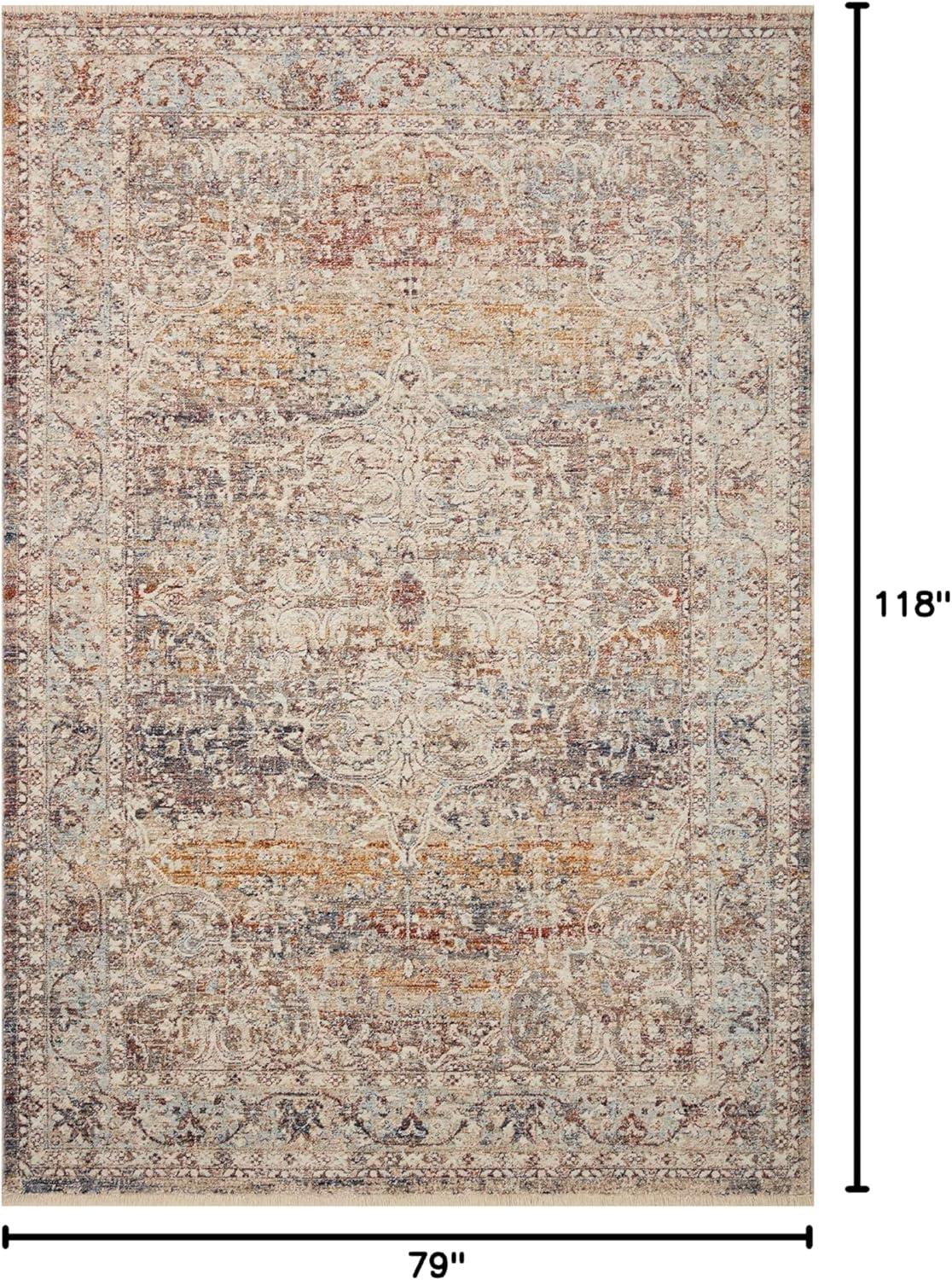 Loloi Rugs Sorrento Oriental Machine Made Power Loom Polyester Area Rug in Natural