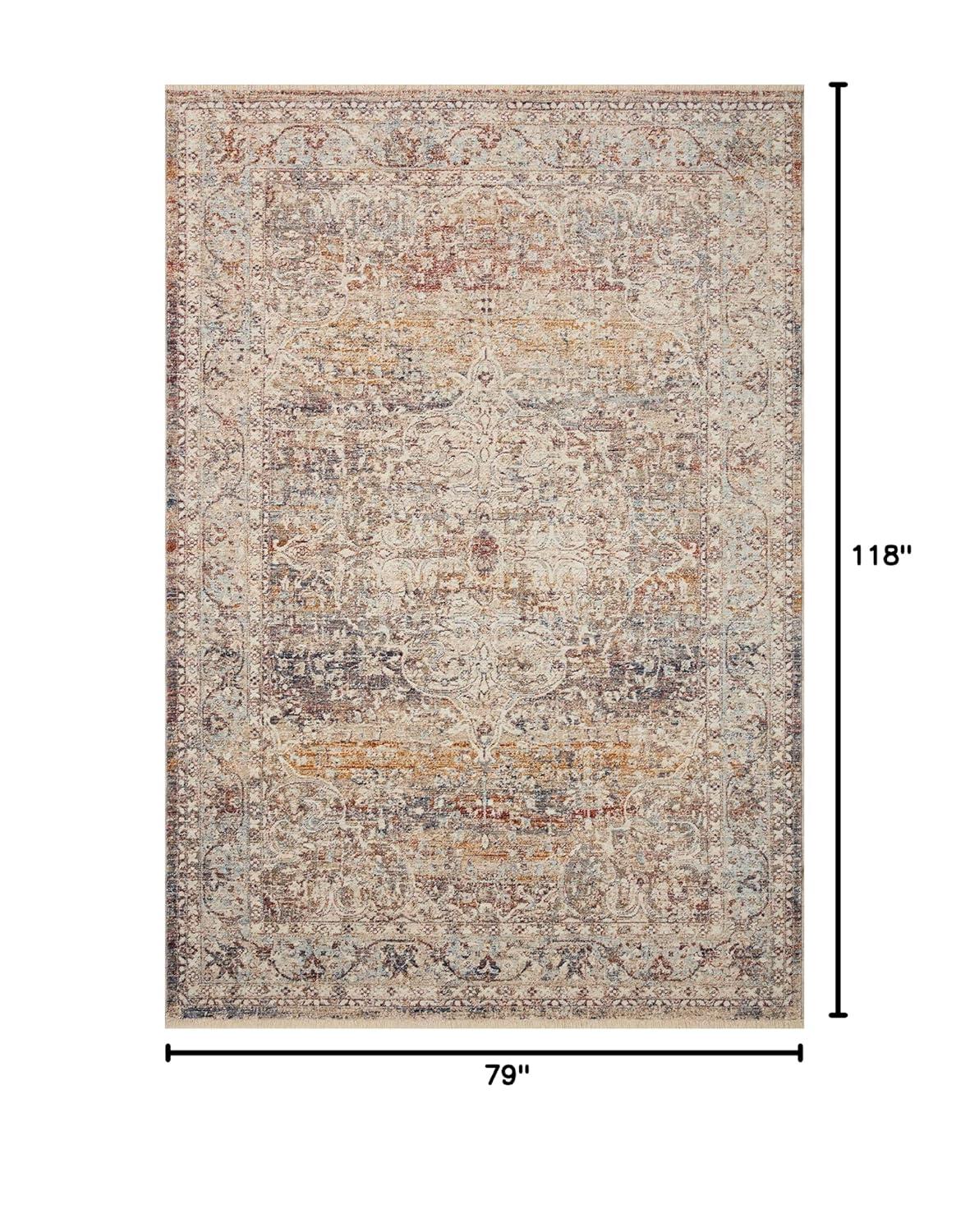 Loloi Rugs Sorrento Oriental Machine Made Power Loom Polyester Area Rug in Natural