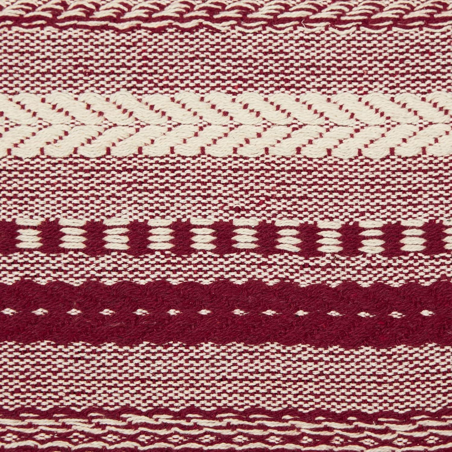 DII Wine Braided Stripe Table Runner 15x108