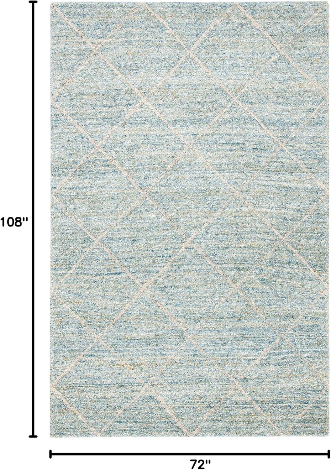 SAFAVIEH Himalaya Zoe Geometric Wool Area Rug, Blue, 6' x 9'