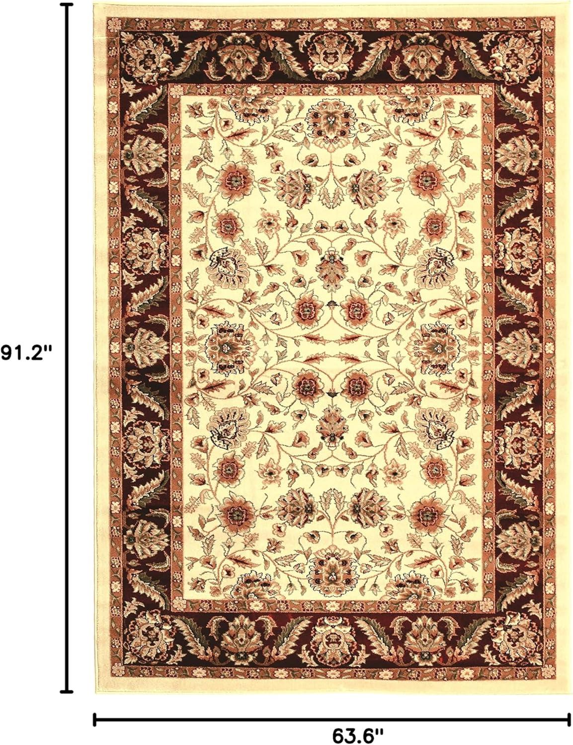 Lyndhurst LNH215 Power Loomed Area Rug - Ivory/Red - 5'3"x7'6" - Safavieh.