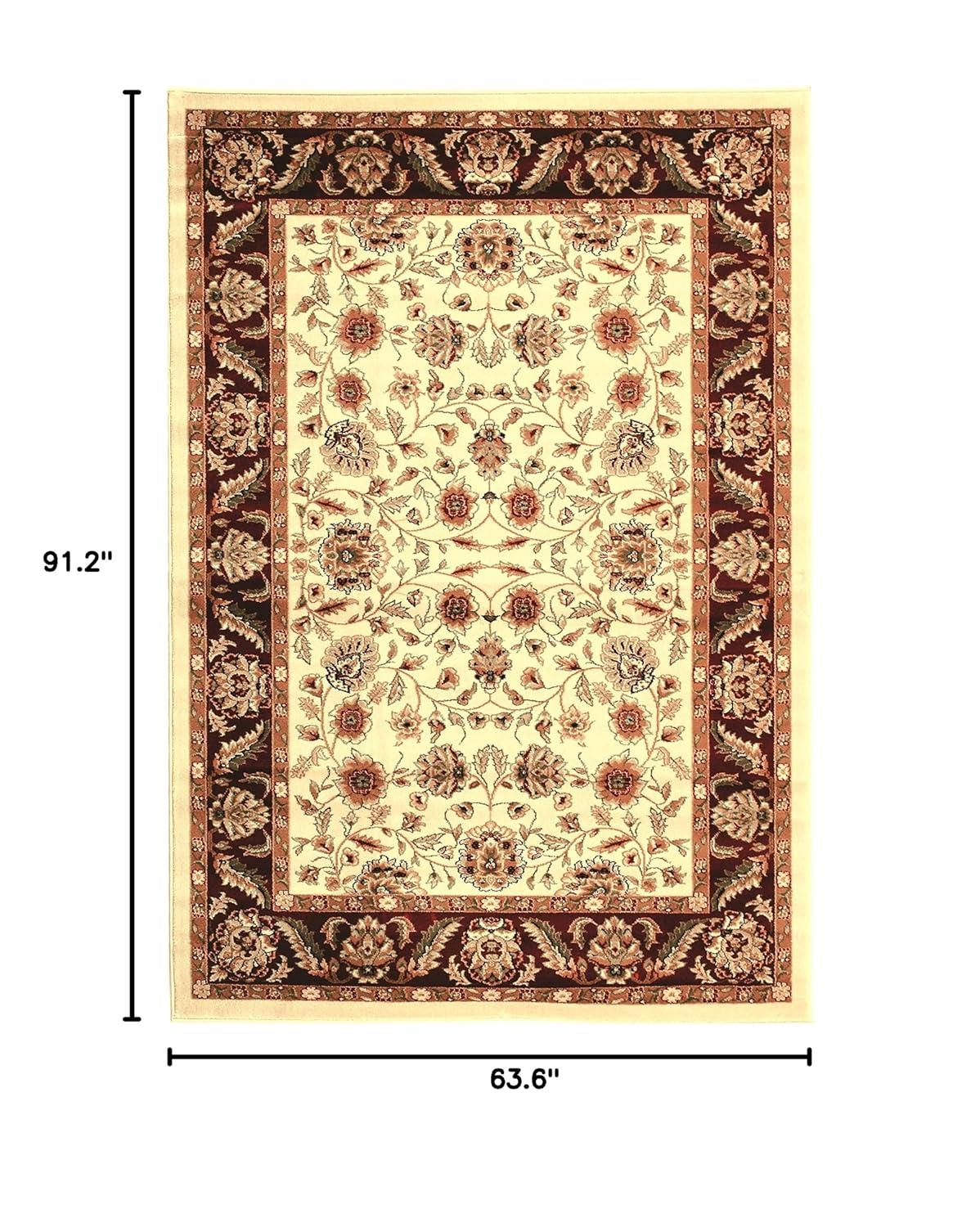 Lyndhurst LNH215 Power Loomed Area Rug - Ivory/Red - 5'3"x7'6" - Safavieh.