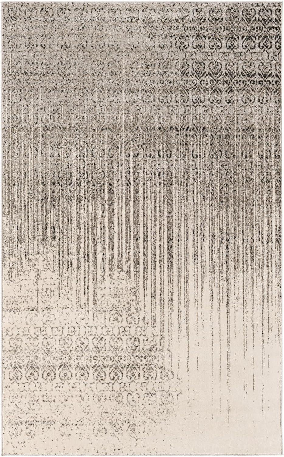 Unique Loom Del Mar Collection Area Rug - Jennifer (5' 1" x 8' Rectangle Gray/Black)