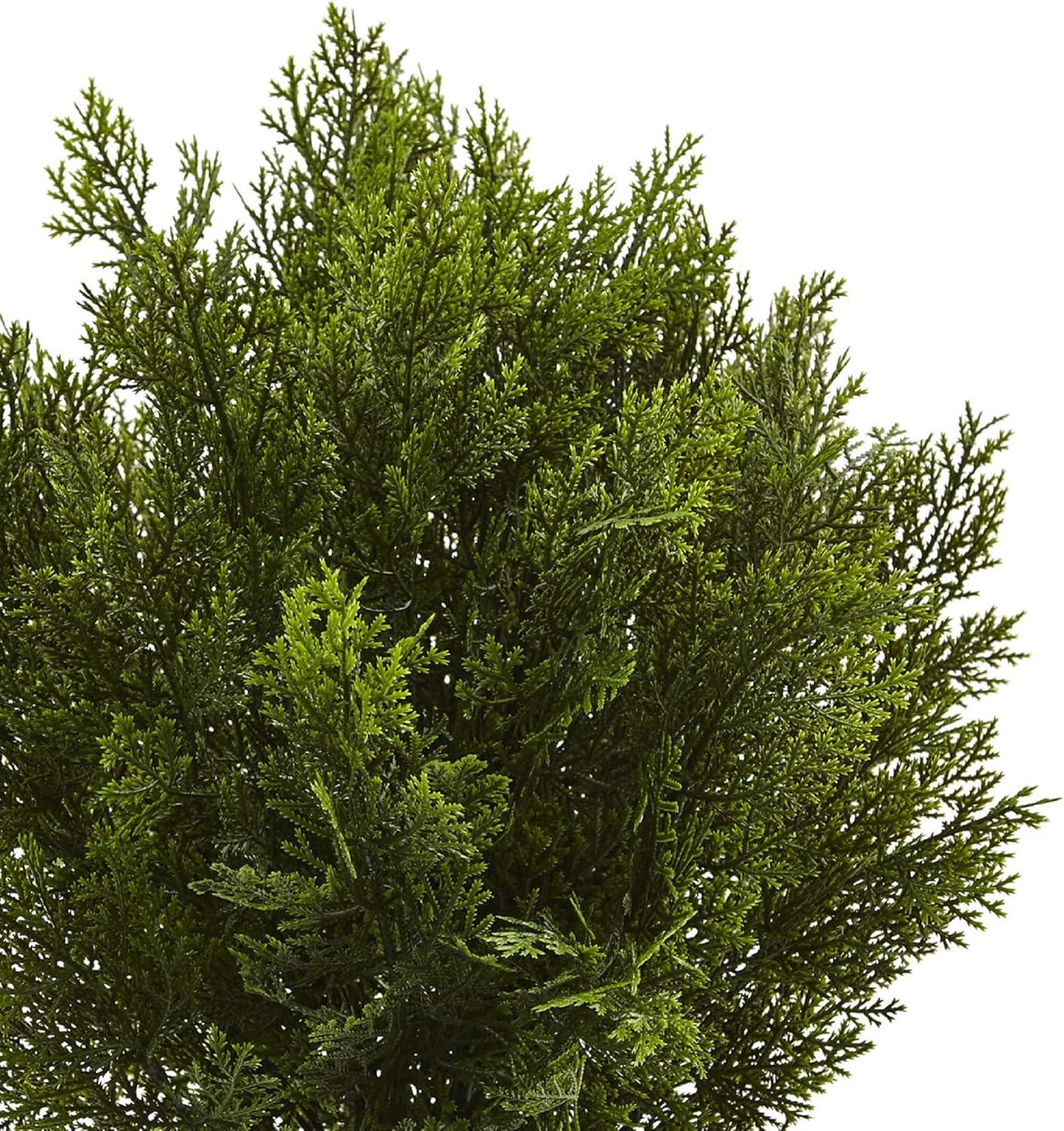 Nearly Natural 2'H Artificial Cedar Bush With Pot, Green/Black