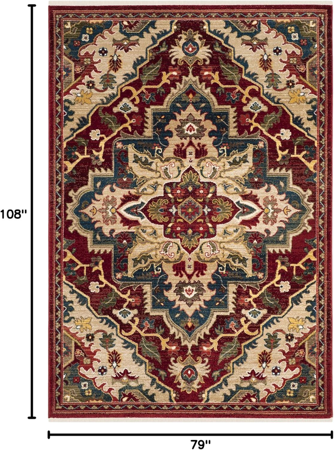 Kashan KSN304 Power Loomed Area Rug - Red/Beige - 6'7"x9' - Safavieh.