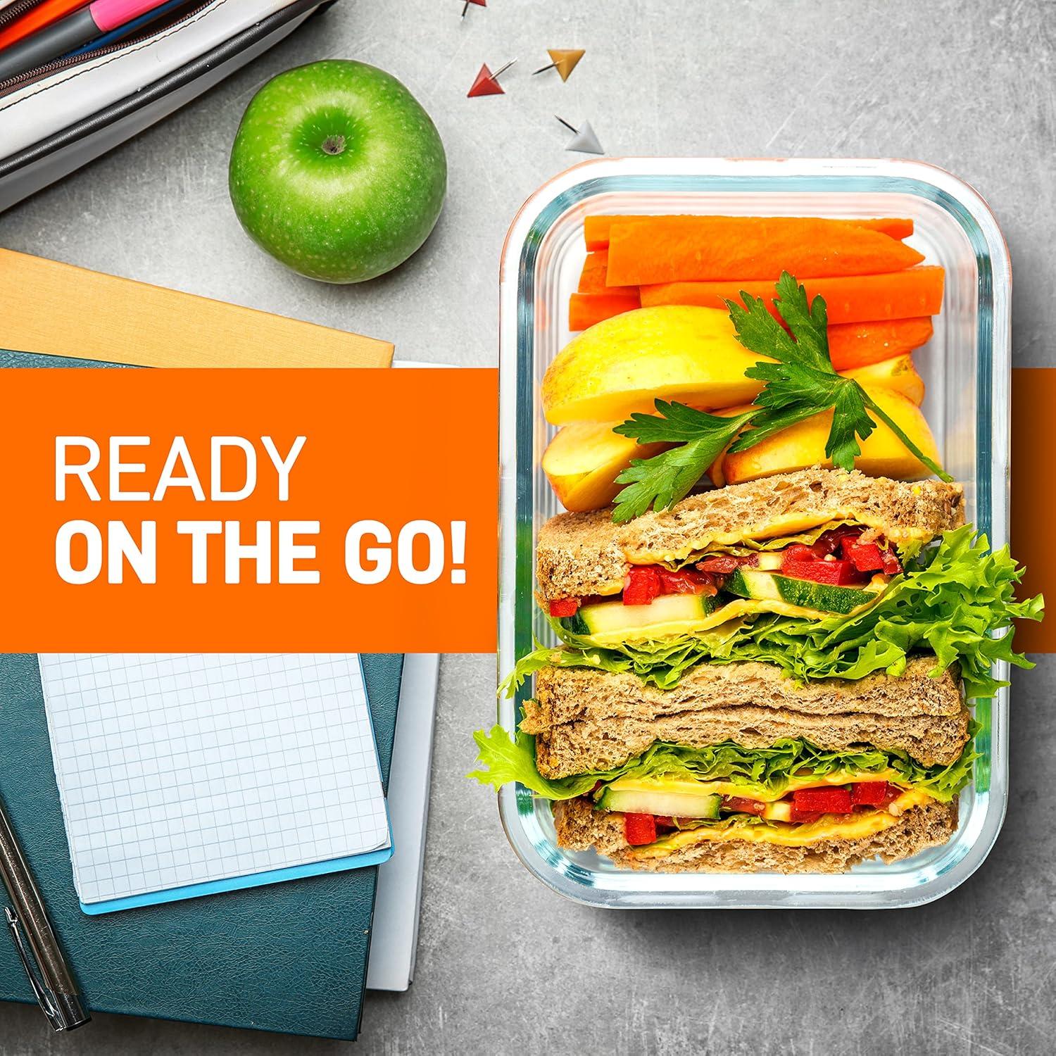 NutriChef 30oz. Glass Food Storage Container