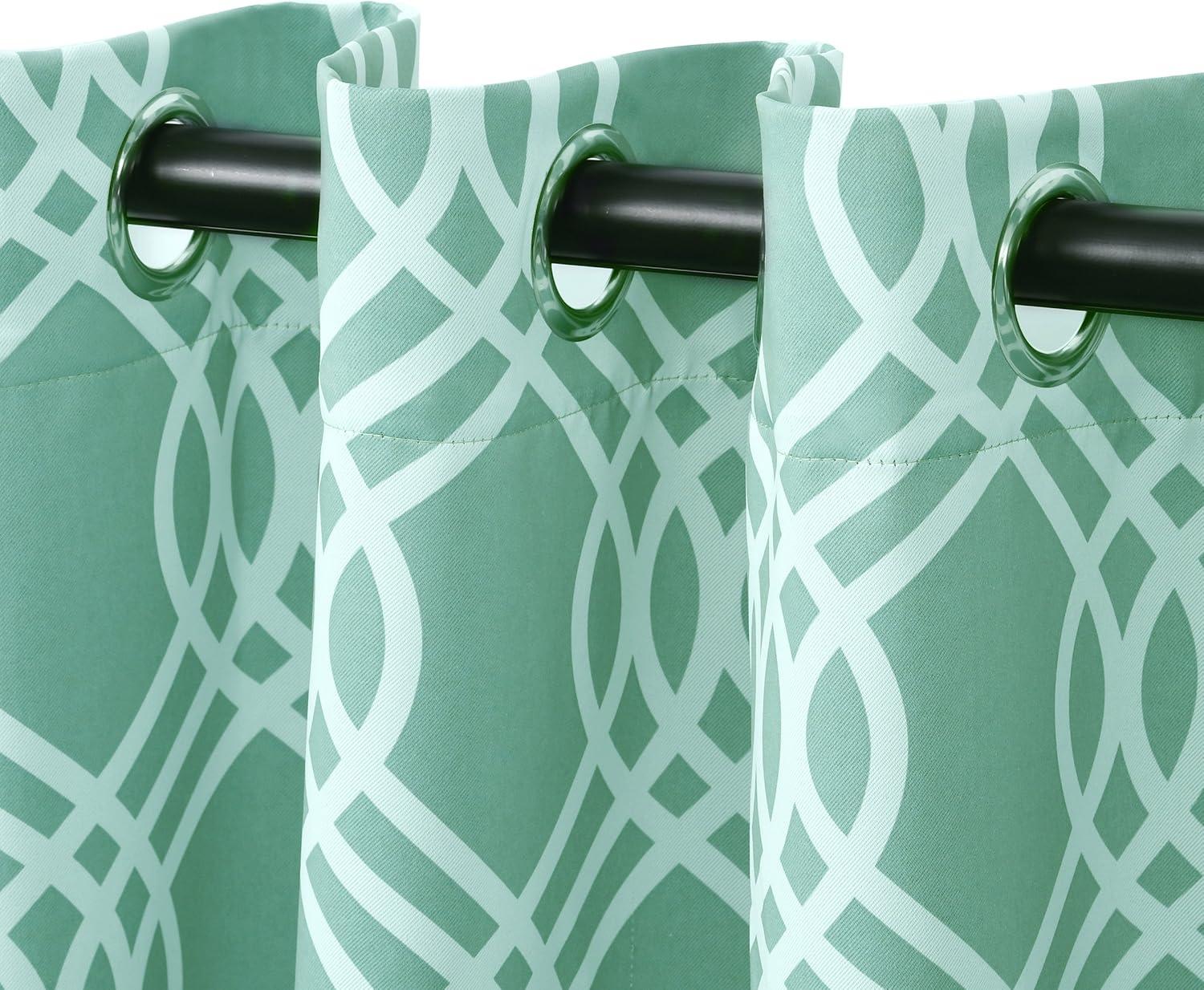 Superior Ribbon Blackout Curtains, Grommet Header, Set of 2, 52" x 96", Teal