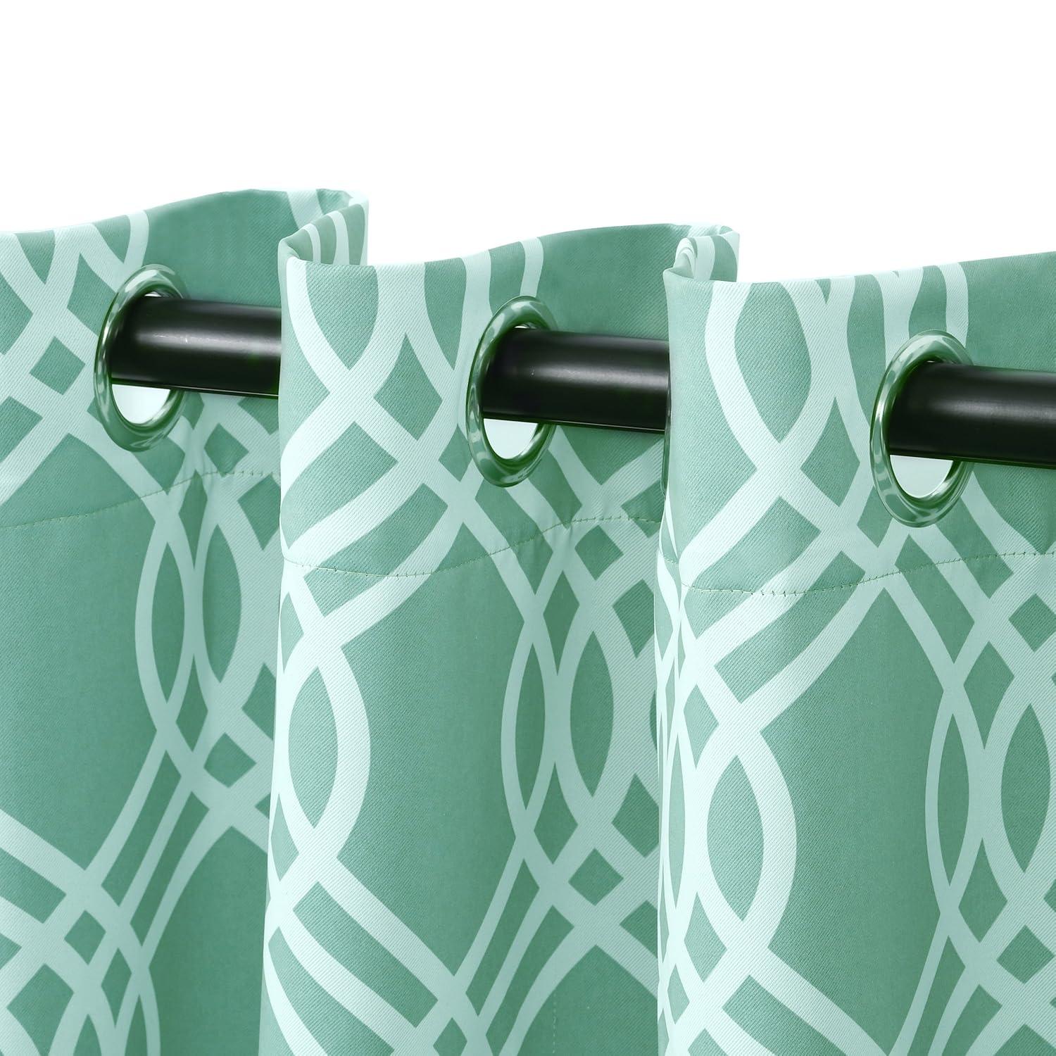 Superior Ribbon Blackout Curtains, Grommet Header, Set of 2, 52" x 96", Teal