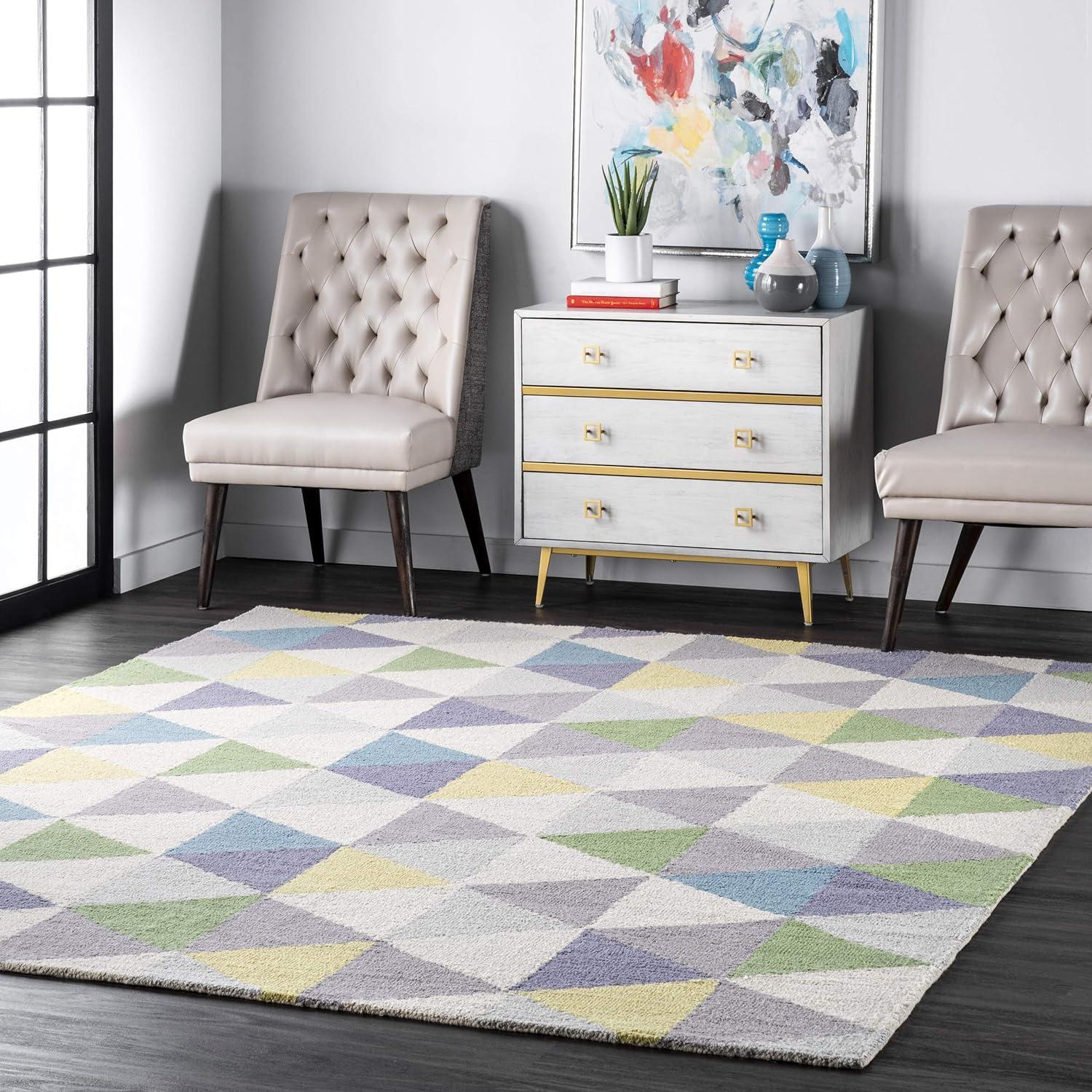 Bianca Triangles Area Rug Blue - nuLOOM