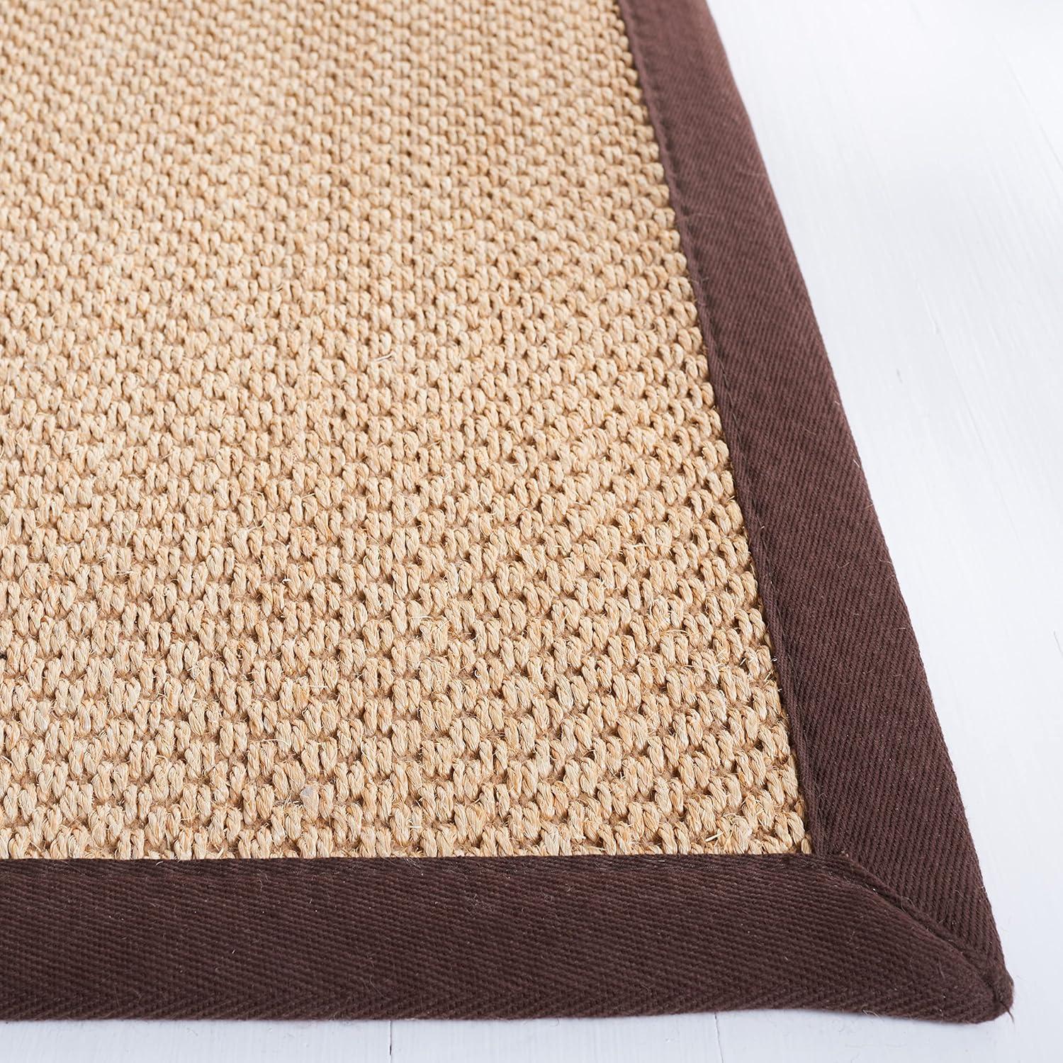SAFAVIEH Natural Fiber Jovana Solid Area Rug, Maize/Brown, 4' x 4' Square