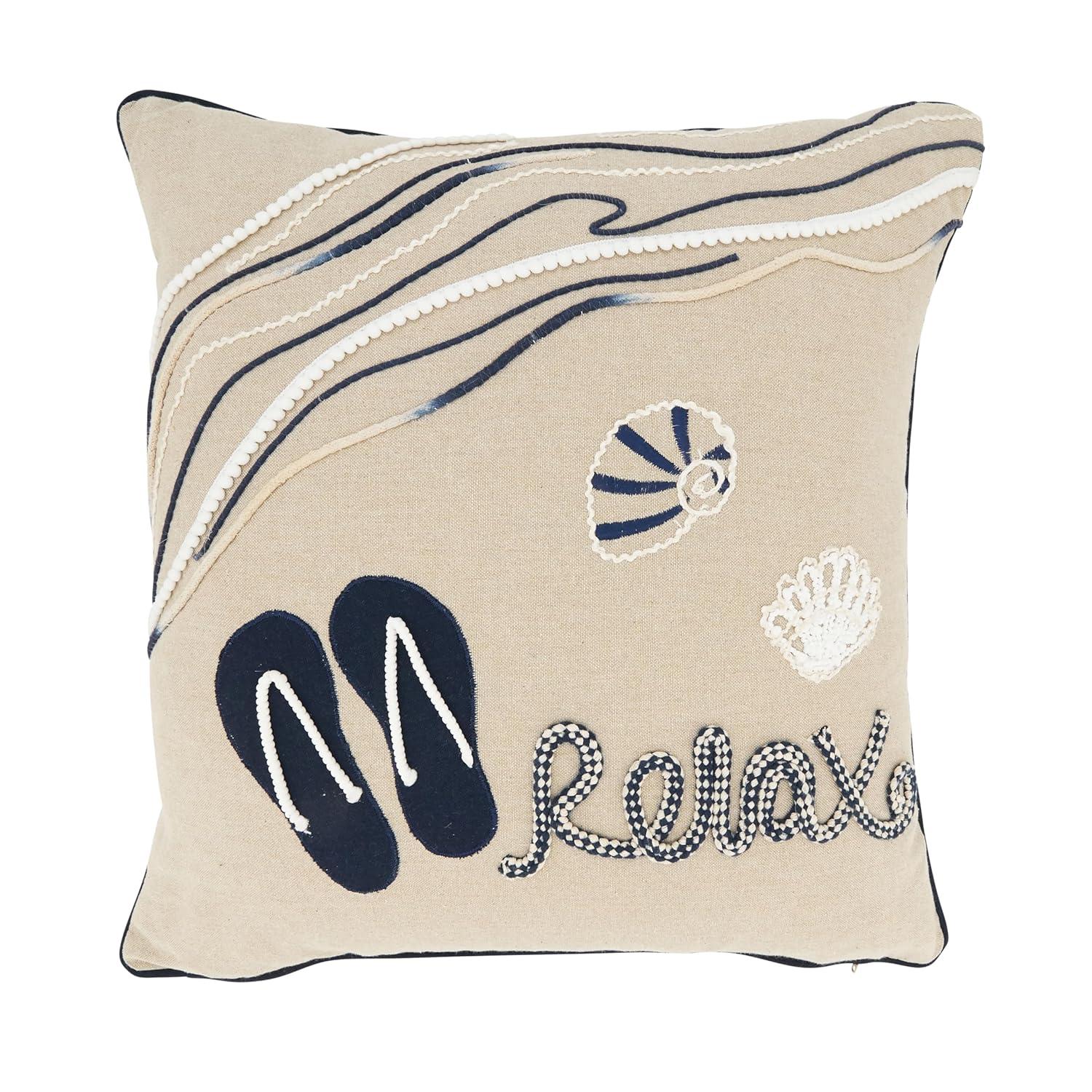 Saro Naviguer Collection Cotton Throw Pillow