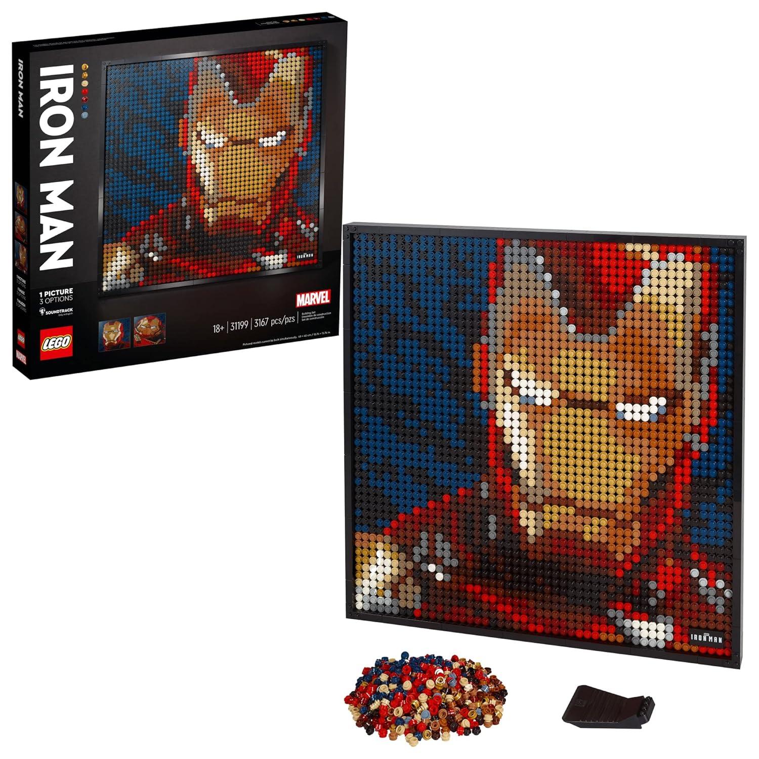 LEGO Art Marvel Studios Iron Man 31199 Building Kit for Adults; A Creative Wall Art Set Featuring Iron Man That Makes an Awesome Gift (3,167 Pieces)