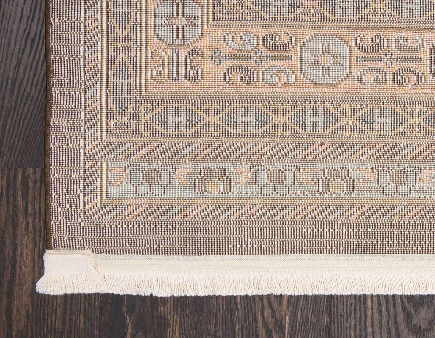 Unique Loom Fars Collection Area Rug - Pasadena (7' 1" x 10' Rectangle Brown/Light Blue)