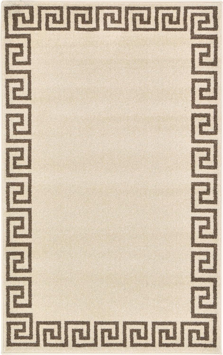 Hera Classic Beige & Brown Geometric Indoor Area Rug