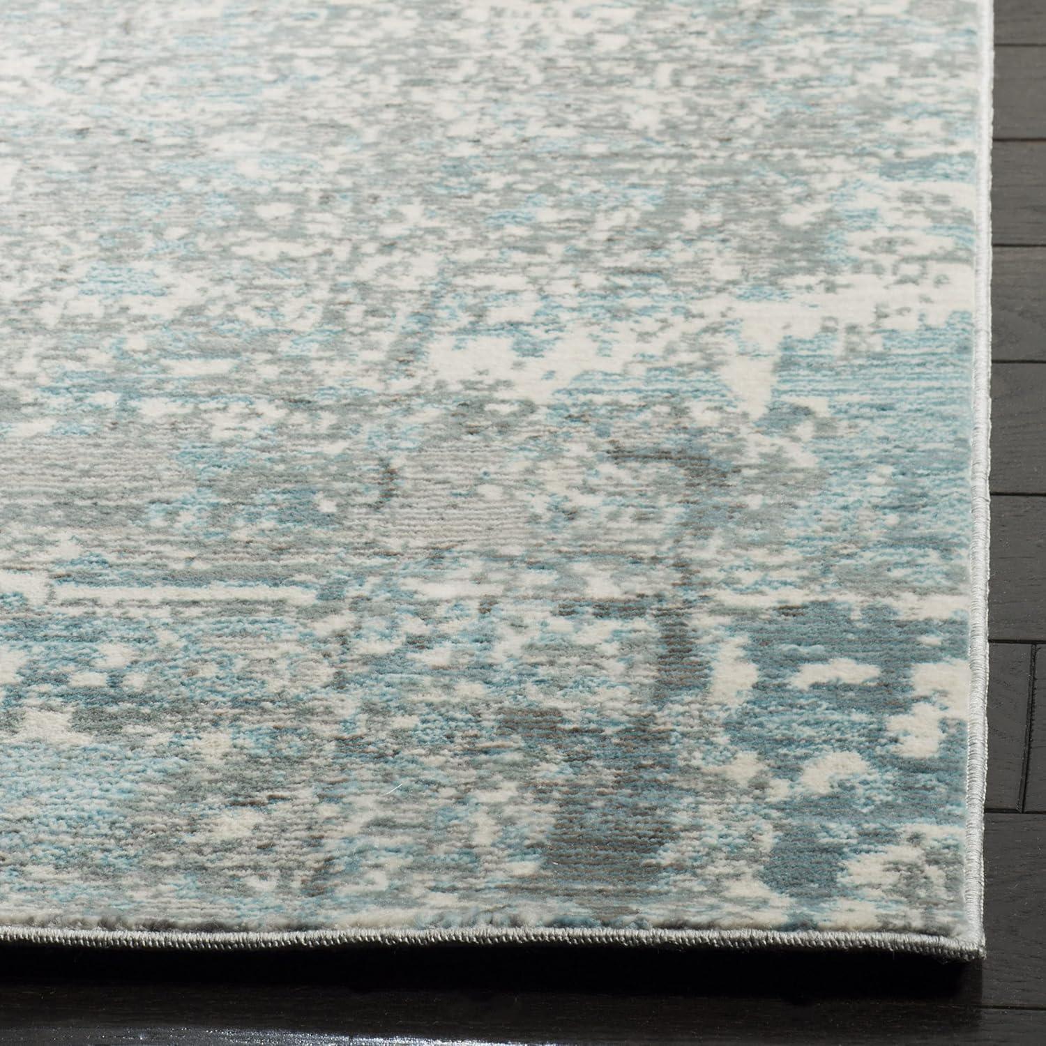 Mystique MYS971 Power Loomed Area Rug Teal / Multi 4' X 6' - Safavieh.