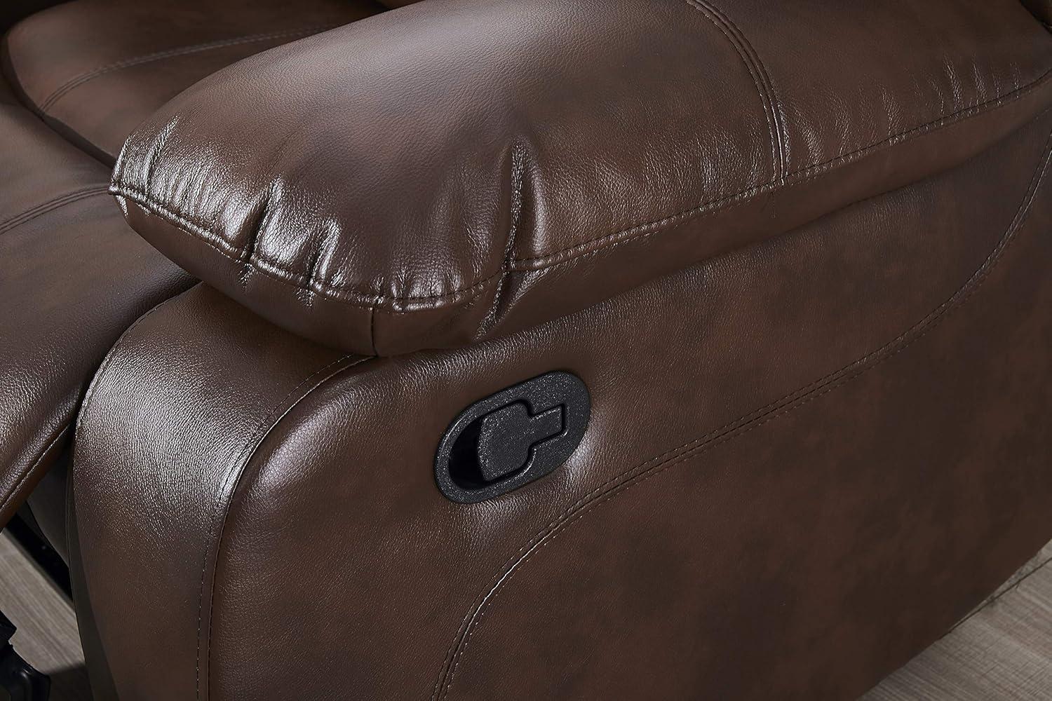 Betsy Furniture Loveseat Brown Faux Leather Sofa Set