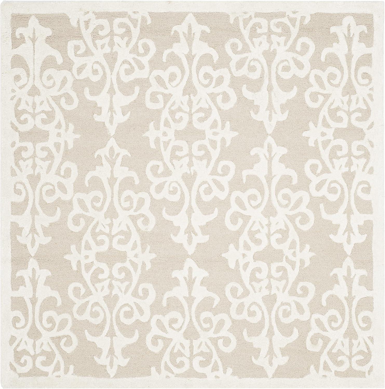 Bella BEL127 Hand Tufted Area Rug - Sand/Ivory - 5'x5' - Safavieh.
