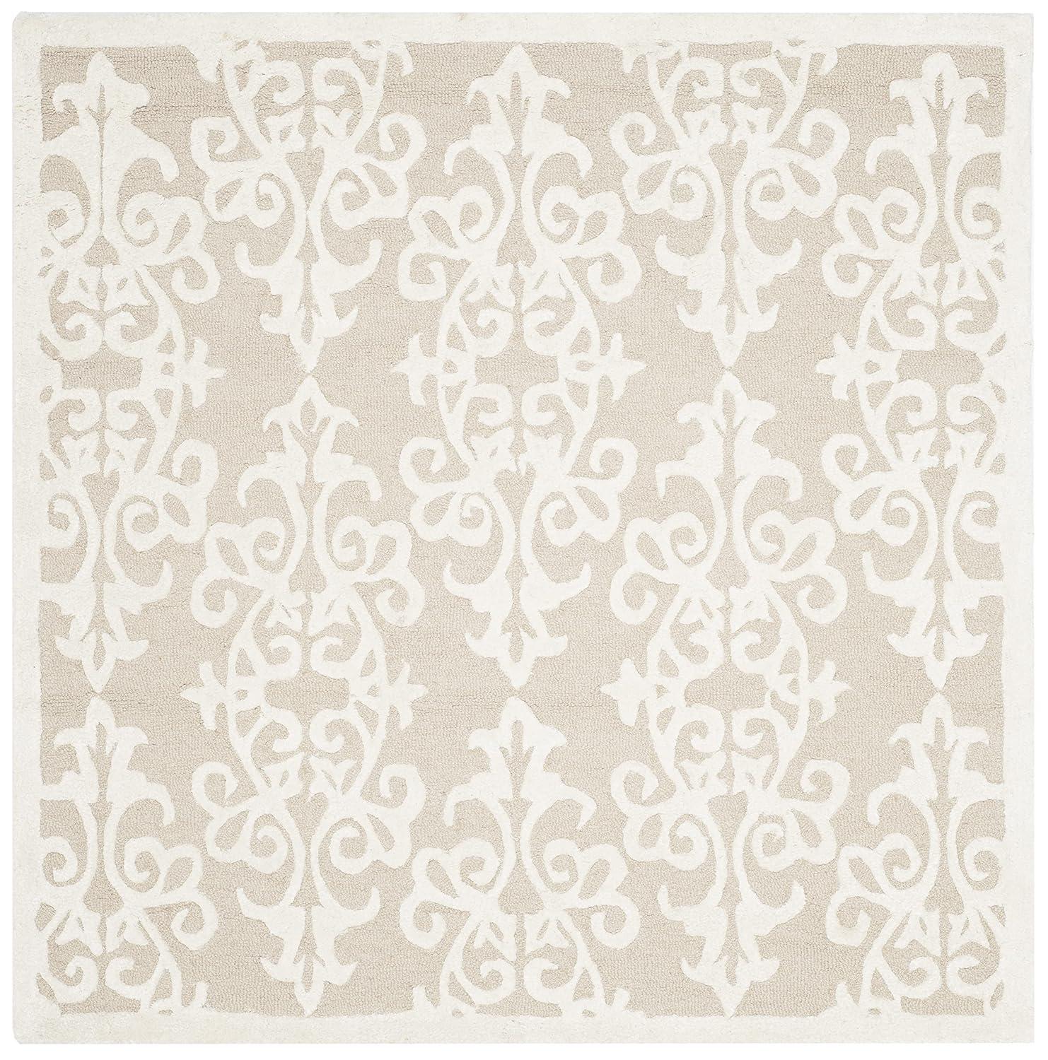 Bella BEL127 Hand Tufted Area Rug - Sand/Ivory - 5'x5' - Safavieh.