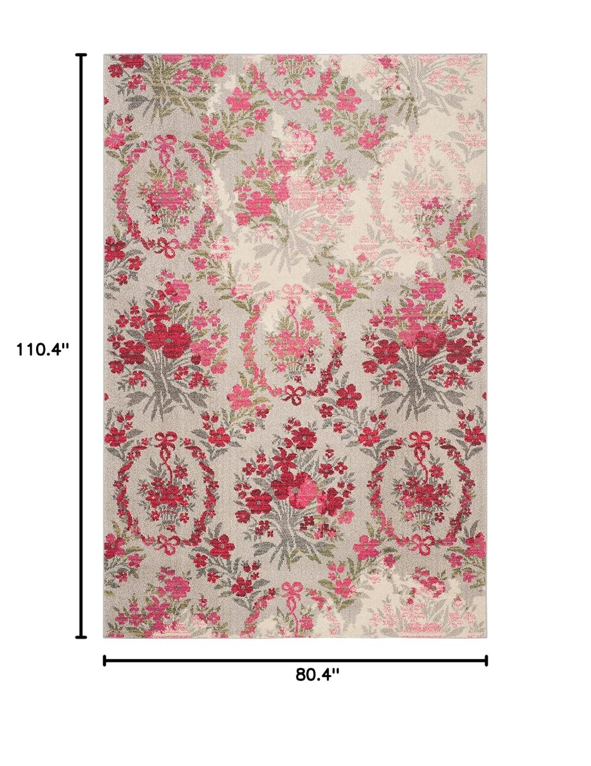 Monaco MNC205 Power Loomed Indoor Area Rug - Ivory/Pink - 6'7"x9'2" - Safavieh.