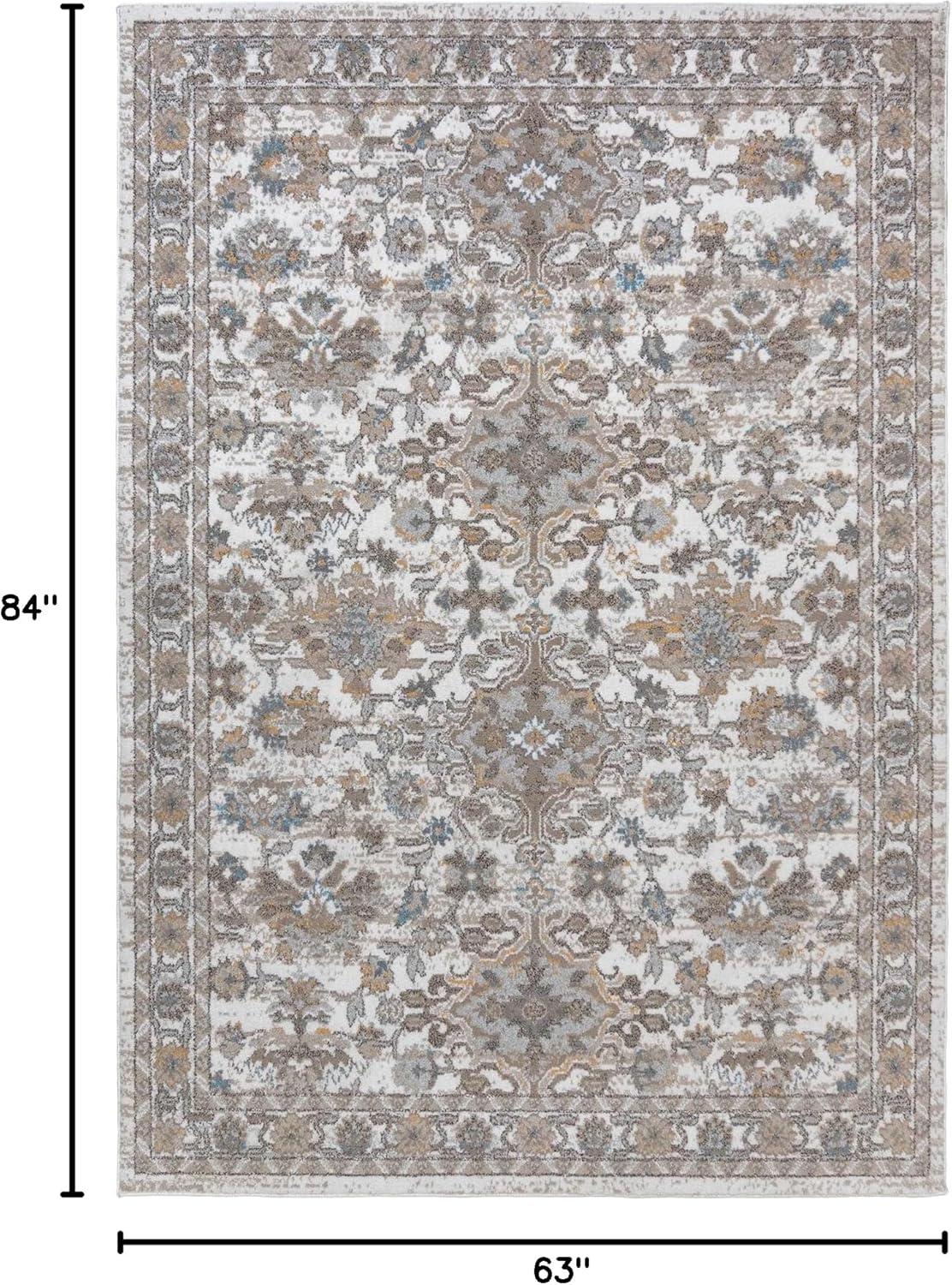 Gertmenian Alor Arcadia Traditional Oriental Ivory Gray Beige Polypropylene Indoor Area Rug