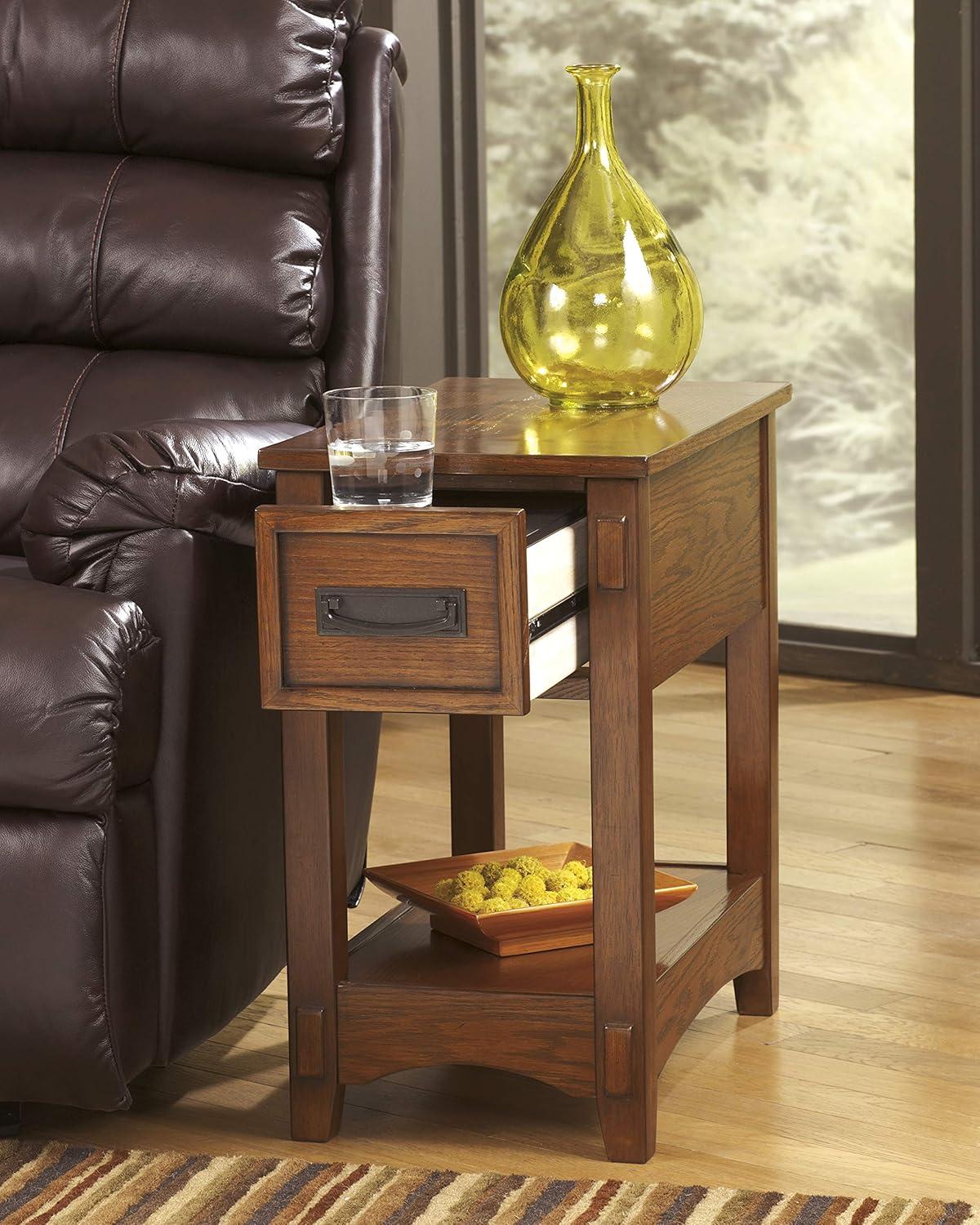 Signature Design by Ashley Contemporary Breegin Chairside End Table Brown