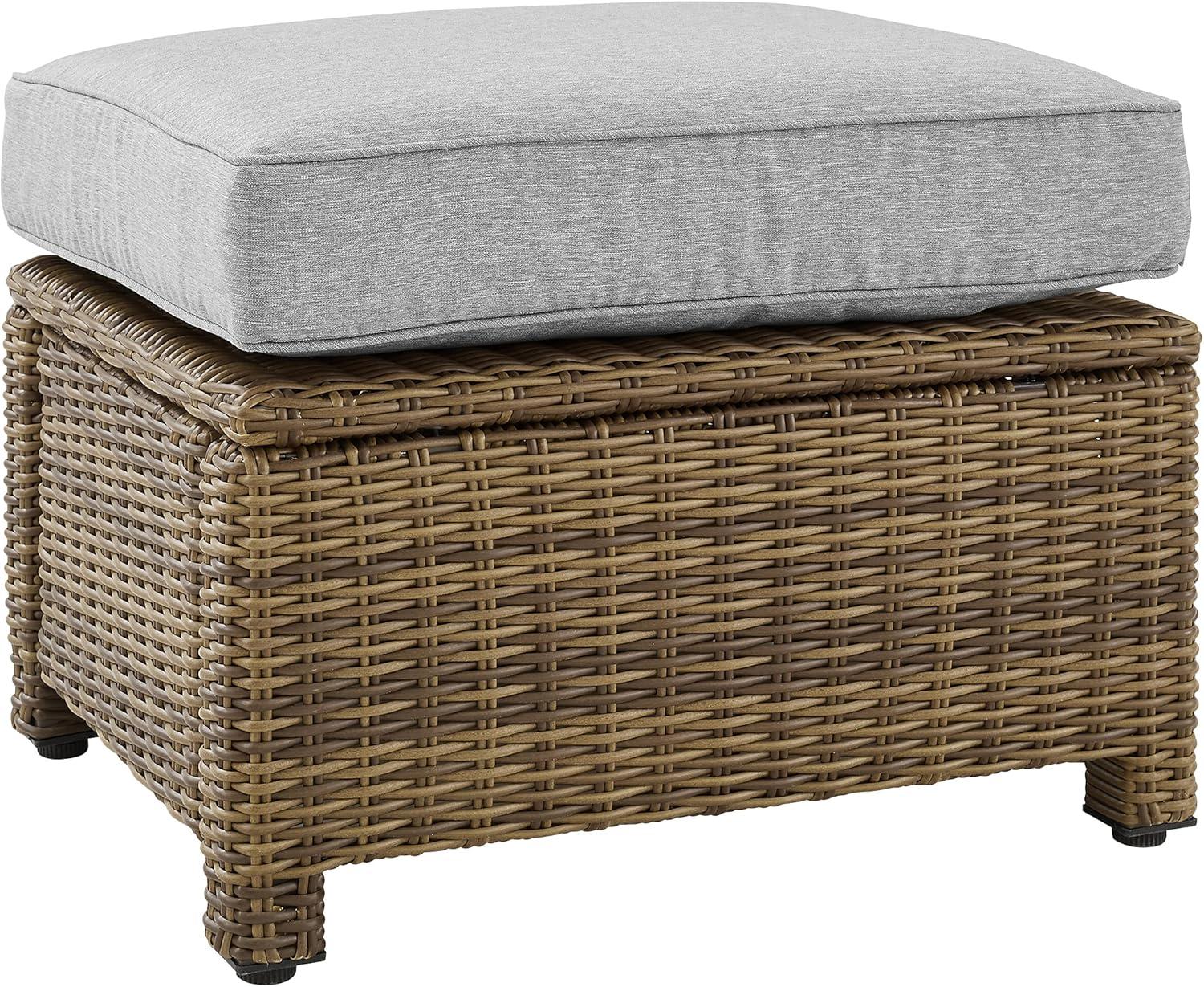 Lawson Wicker Outdoor Ottoman with Sunbrella® Cushion